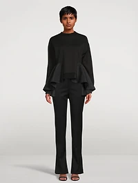 Cotton Peplum Sweatshirt
