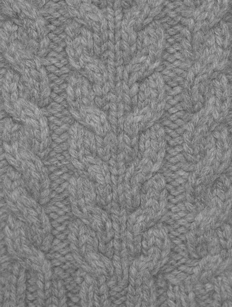 Two-Tone Cable Knit Cardigan
