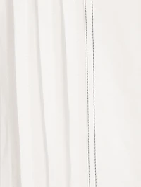 Pleated Zip-Front Midi Dress With Belt