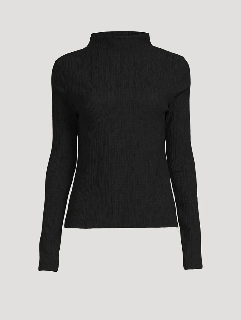 High-Neck Long-Sleeve Top