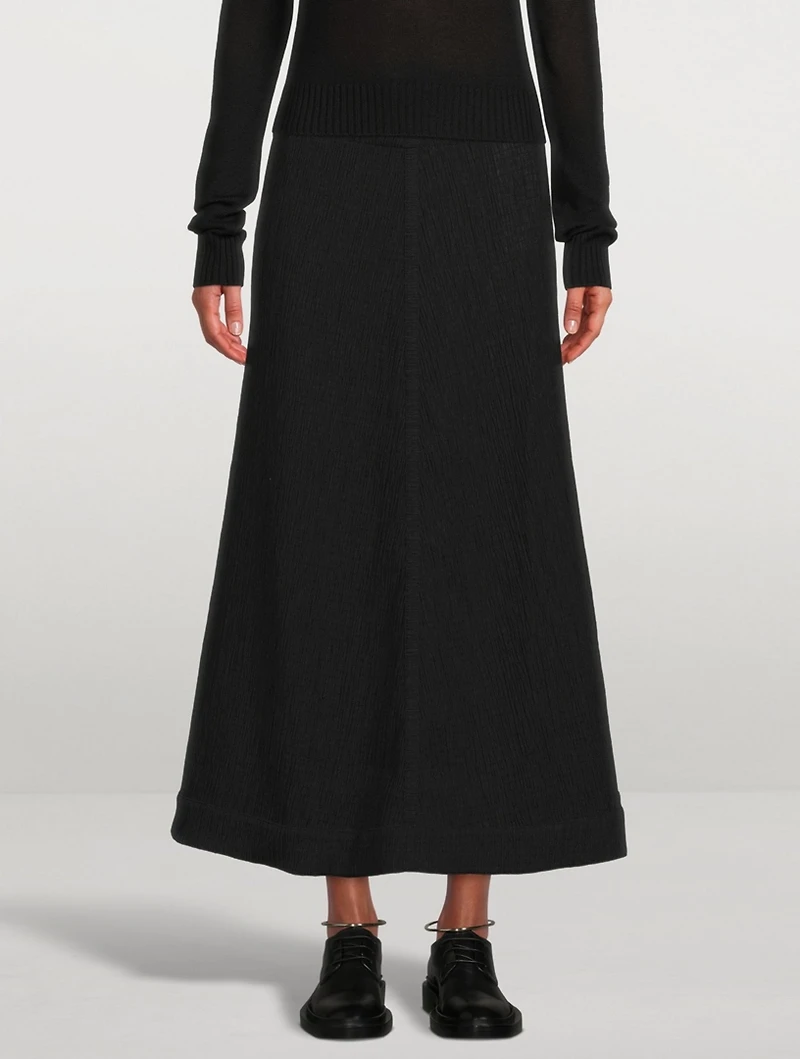 Cotton Jersey Midi Skirt