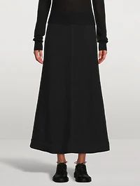 Cotton Jersey Midi Skirt