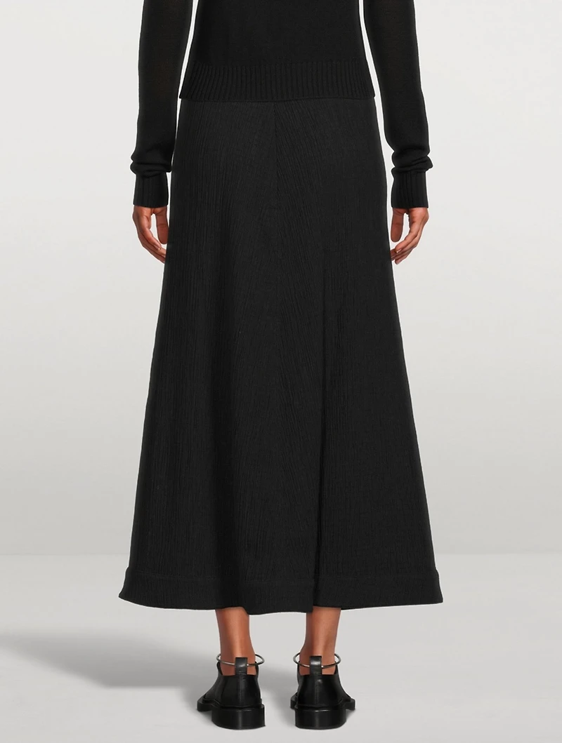 Cotton Jersey Midi Skirt