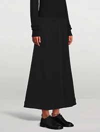 Cotton Jersey Midi Skirt