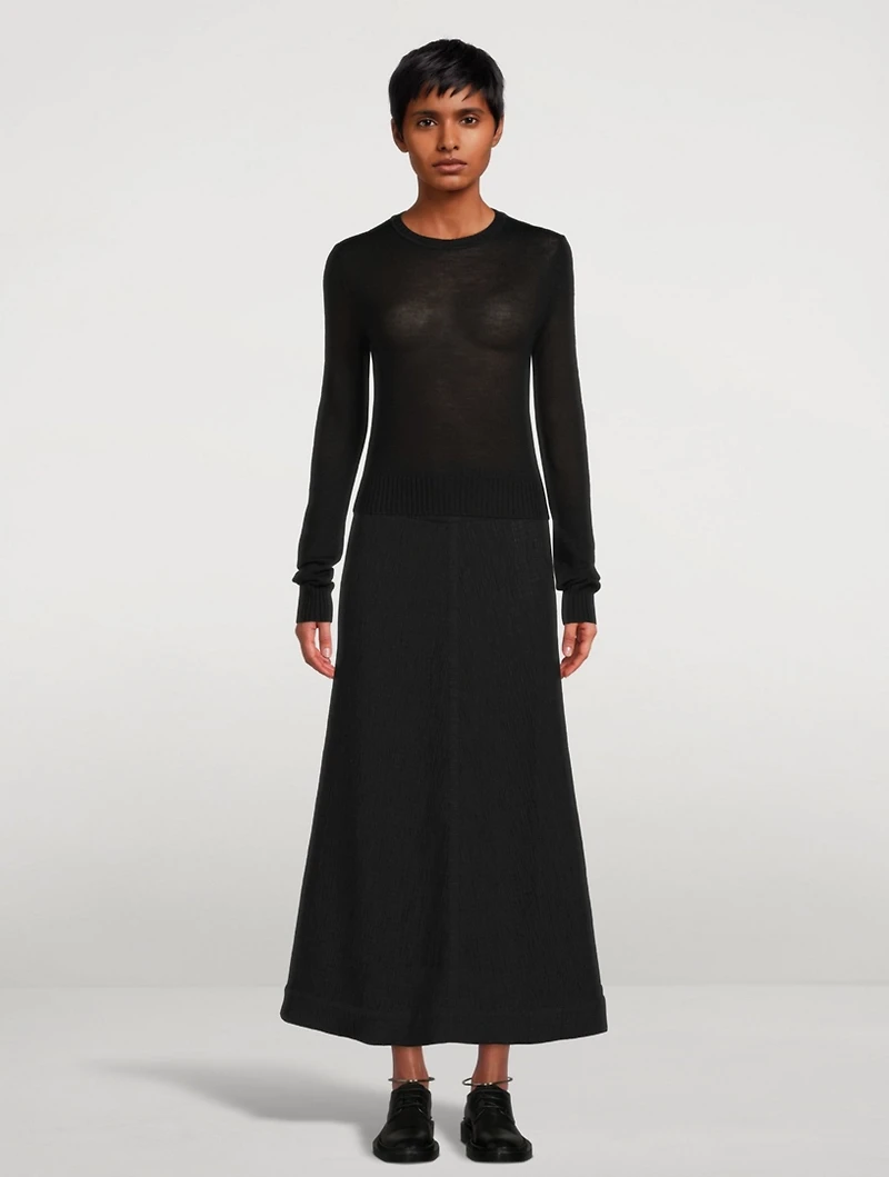 Cotton Jersey Midi Skirt