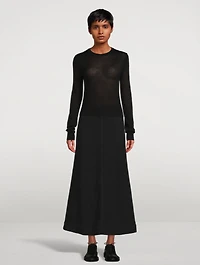 Cotton Jersey Midi Skirt