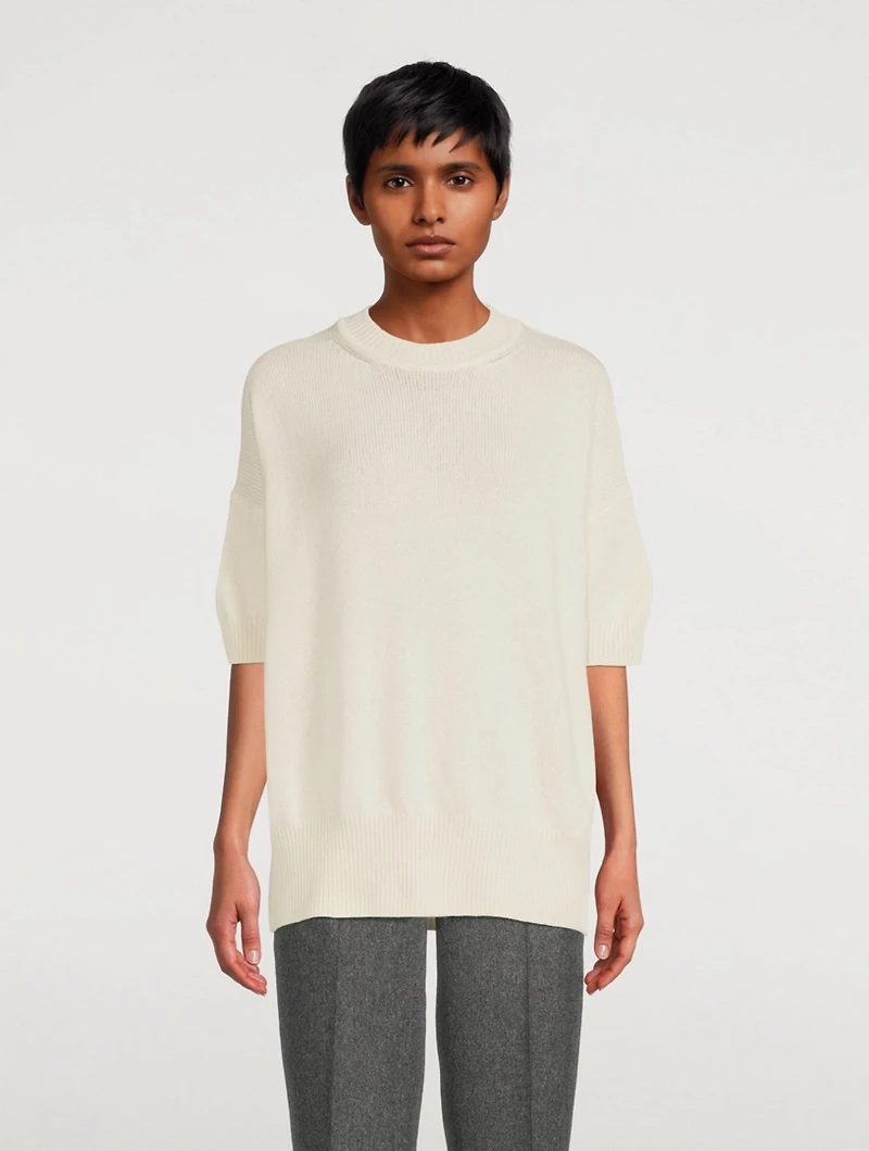 Cashmere Short-Sleeve Sweater