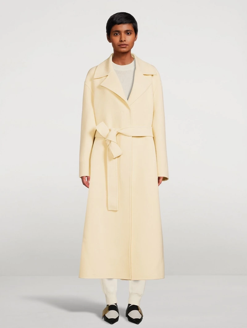 Wool Long Belted Coat