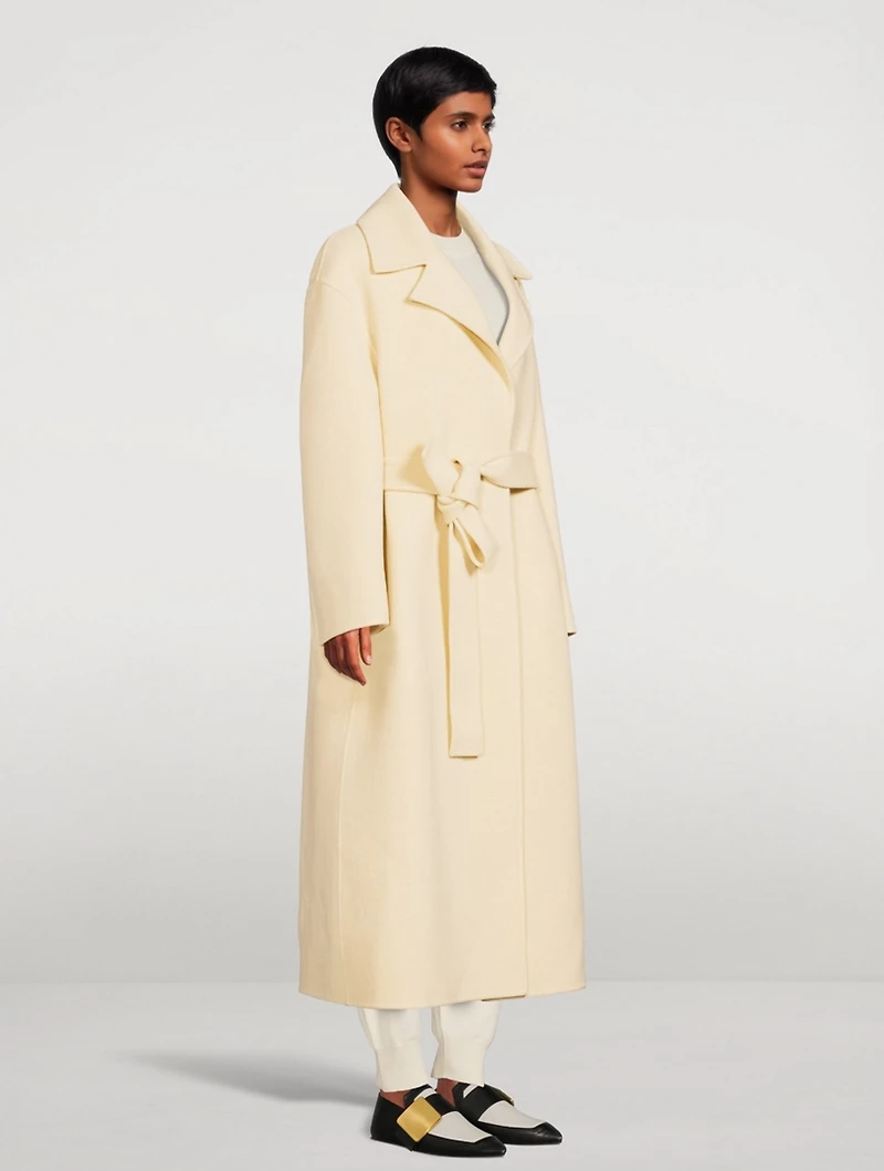 Wool Long Belted Coat