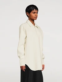 Cotton And Wool Quarter-Zip Shirt