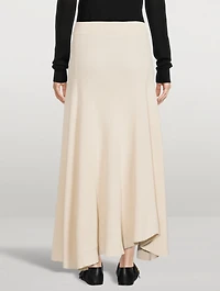 Cotton Draped Midi Skirt