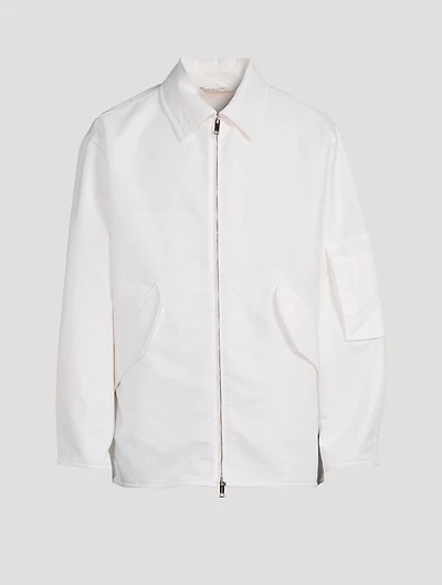 Nylon Zip Jacket With Wool Lining