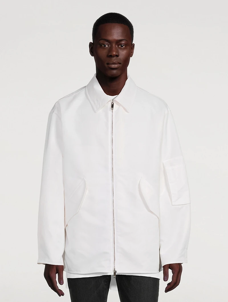 Nylon Zip Jacket With Wool Lining