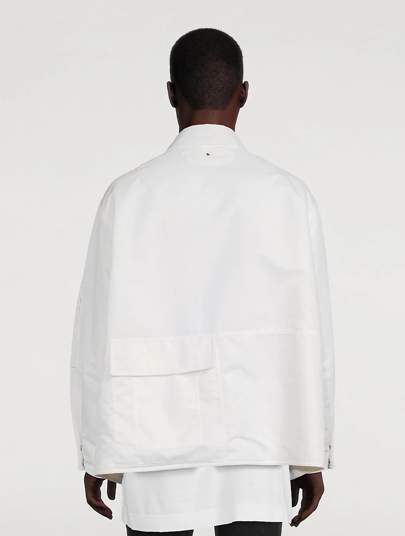 Nylon Zip Jacket With Wool Lining