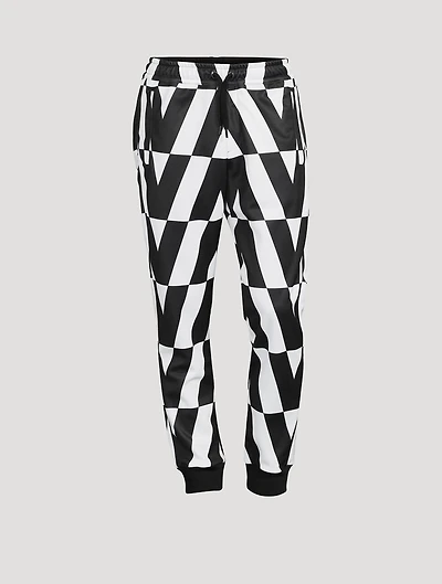 Technical Cotton Pants Macro Optical Print