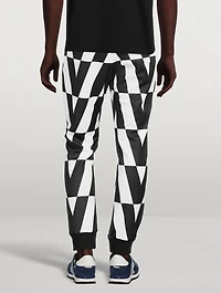 Technical Cotton Pants Macro Optical Print