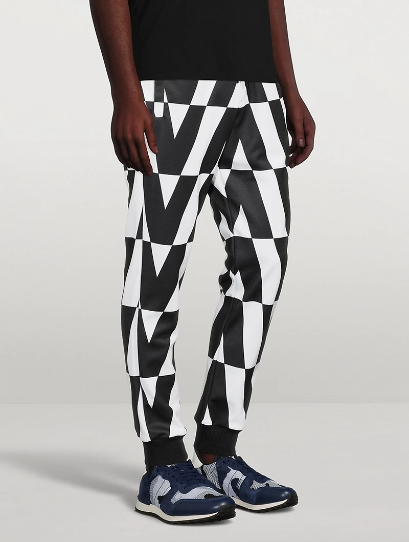 Technical Cotton Pants Macro Optical Print