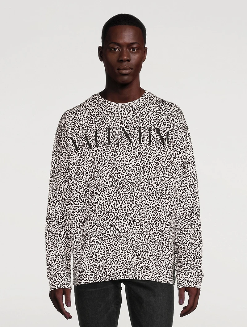 Long-Sleeve Sweatshirt Animal Print