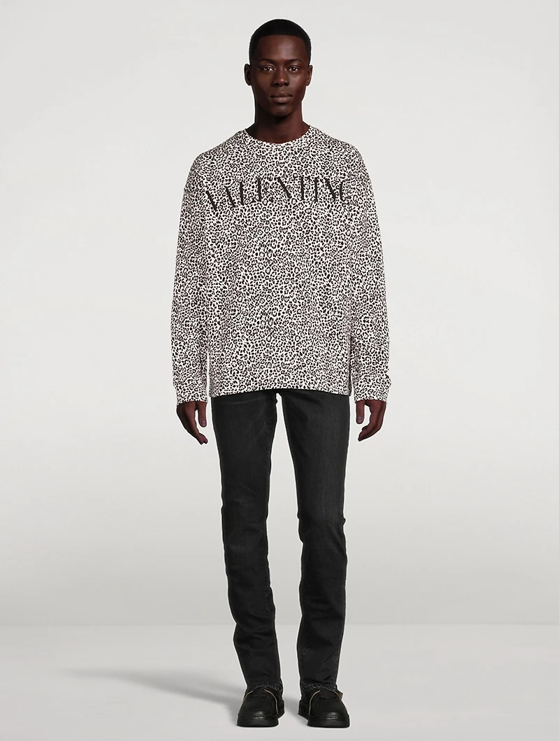 Long-Sleeve Sweatshirt Animal Print