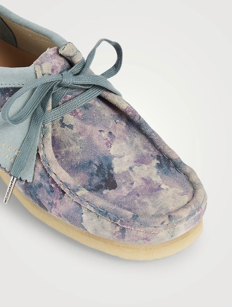Wallabee Suede Lace-Up Shoes Floral Print