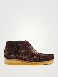 Wallabee Velvet Lace-Up Boots Floral Print