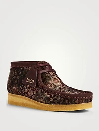 Wallabee Velvet Lace-Up Boots Floral Print