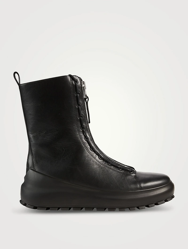 Leather Dual Lace Combat Boots