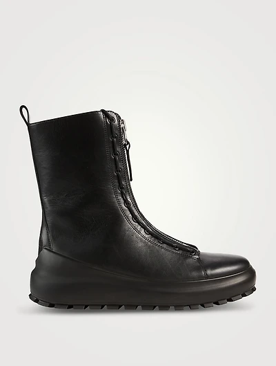Leather Dual Lace Combat Boots