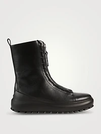 Leather Dual Lace Combat Boots