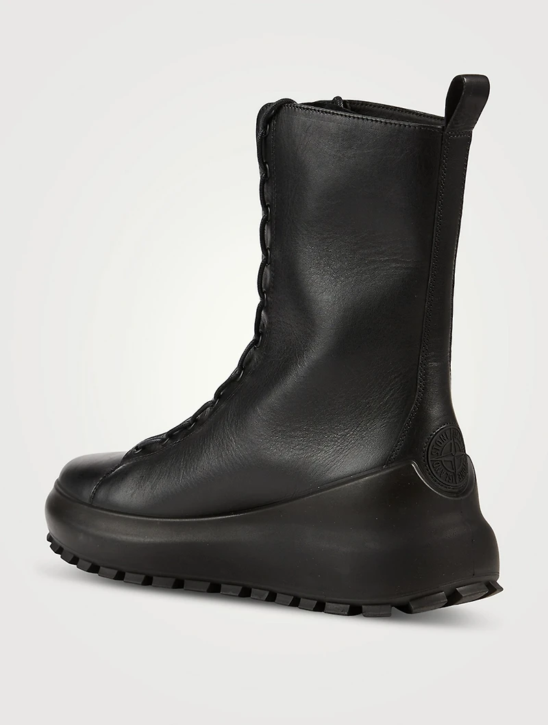 Leather Dual Lace Combat Boots