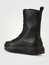 Leather Dual Lace Combat Boots