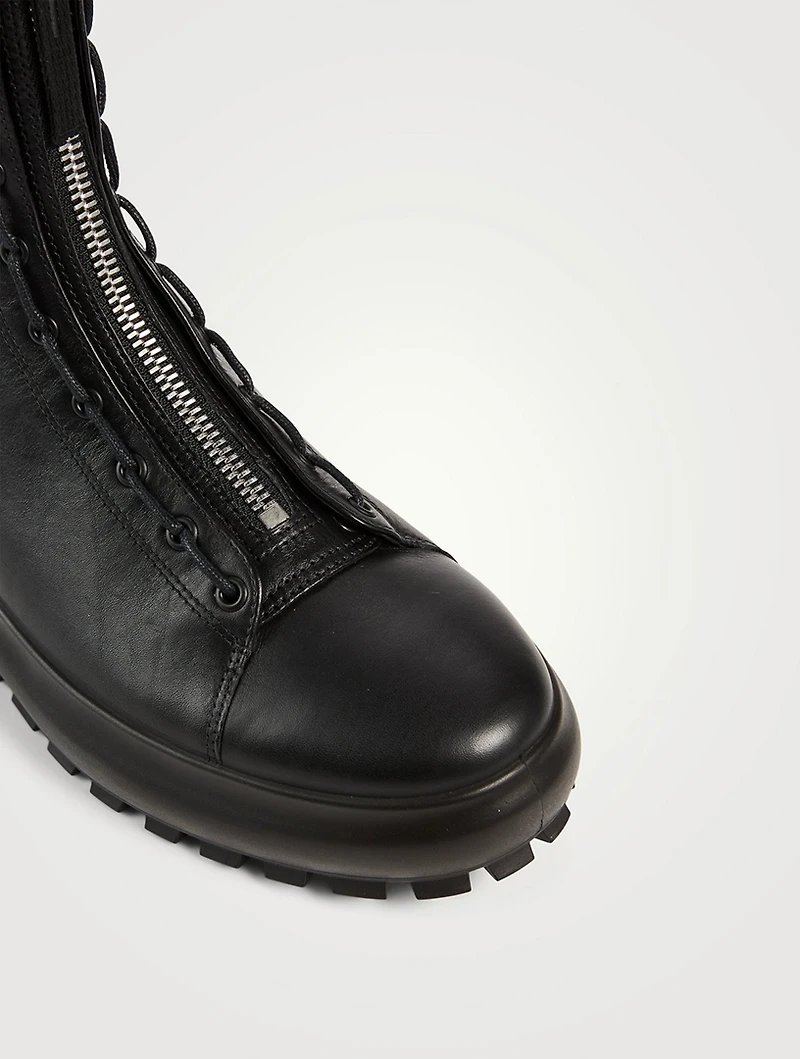 Leather Dual Lace Combat Boots