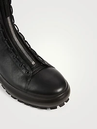 Leather Dual Lace Combat Boots