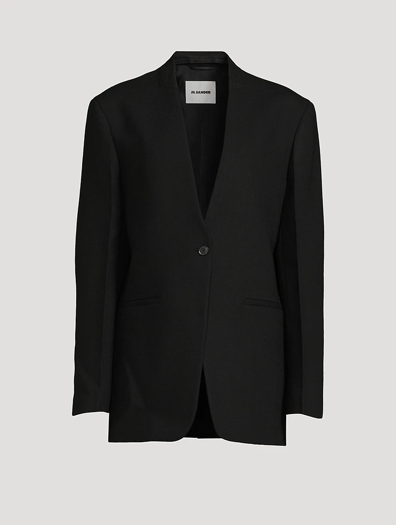 Folded Collar Virgin Wool Blazer