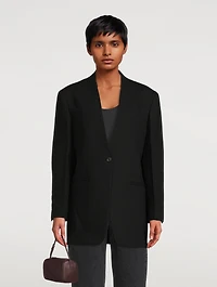 Folded Collar Virgin Wool Blazer