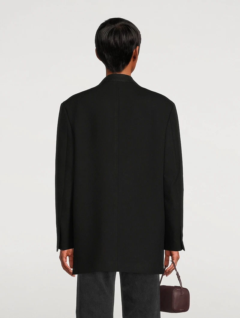 Folded Collar Virgin Wool Blazer
