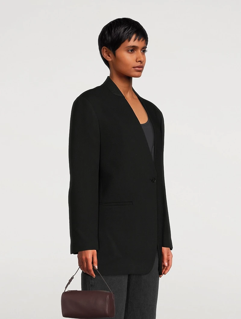 Folded Collar Virgin Wool Blazer