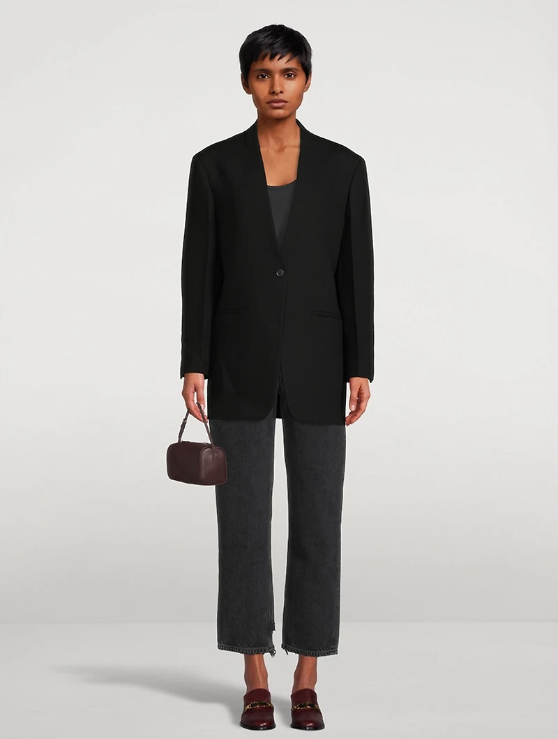 Folded Collar Virgin Wool Blazer