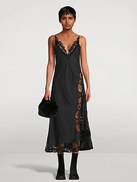 Lace-Trimmed Slip Dress