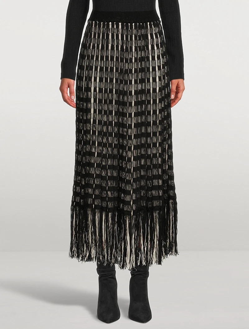 Crochet Fringe Midi Skirt