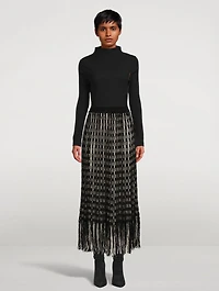 Crochet Fringe Midi Skirt