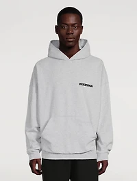 Medium Fleece Wide Hoodie With Turn Logo