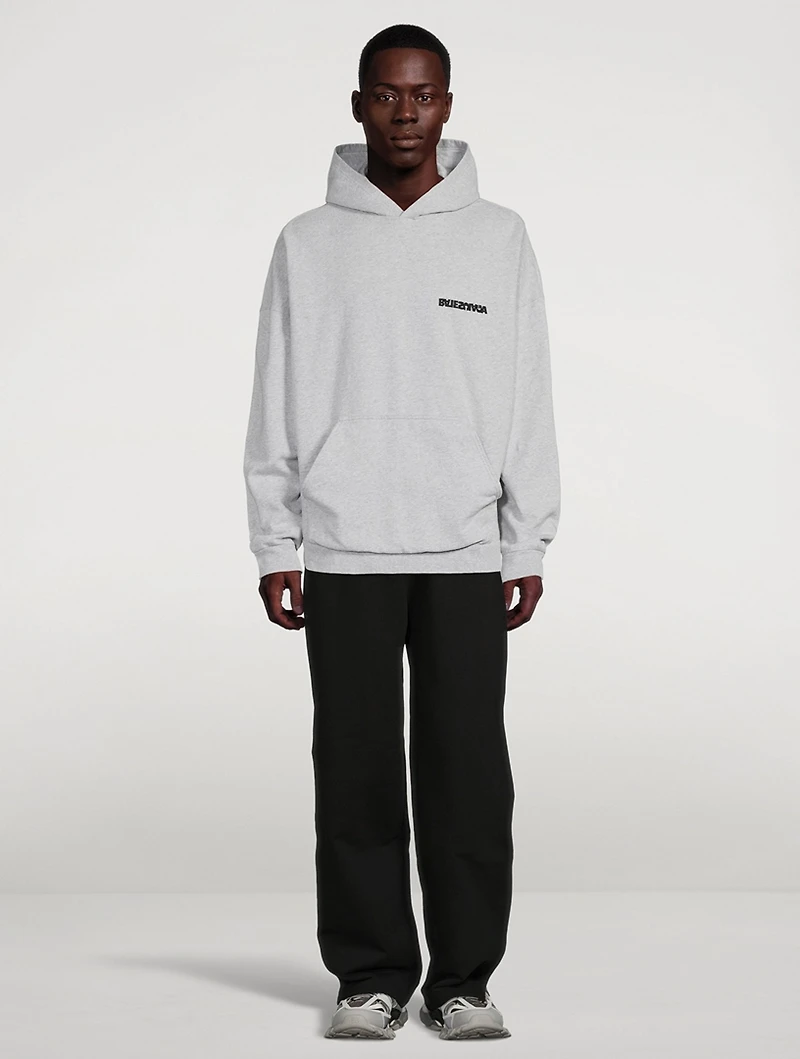 Medium Fleece Wide Hoodie With Turn Logo