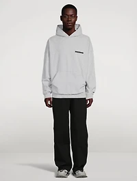 Medium Fleece Wide Hoodie With Turn Logo