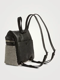 Small Crystal Mesh And Leather Backpack