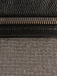 Small Crystal Mesh And Leather Backpack