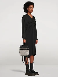 Small Crystal Mesh And Leather Backpack