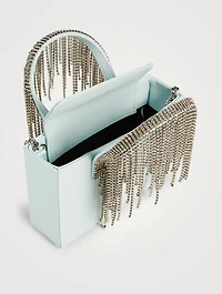 Midi Crystal Fringe Leather Tote Bag