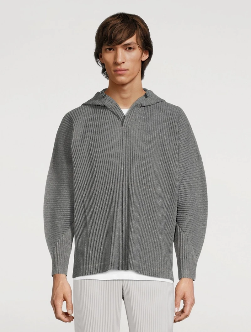 Heather Pleats Hoodie
