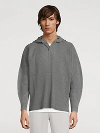 Heather Pleats Hoodie